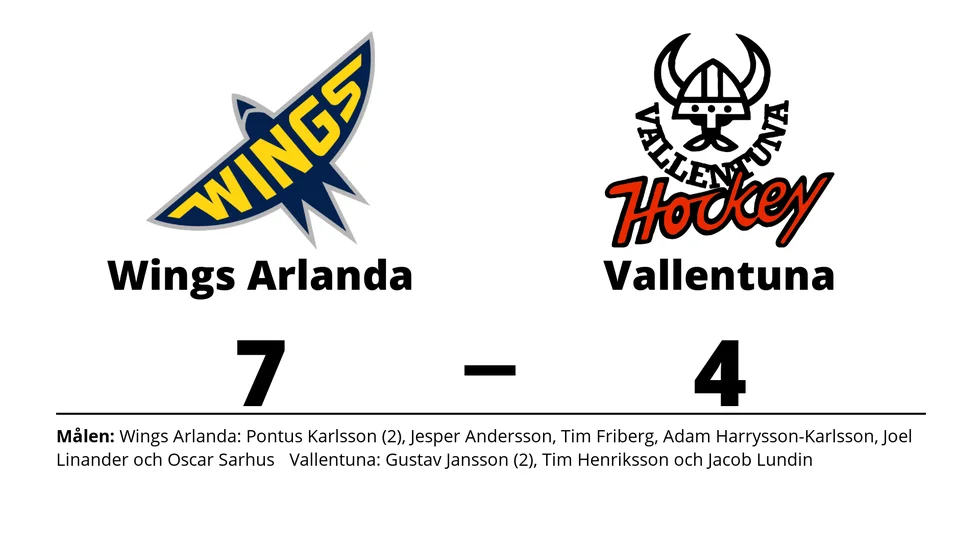 Wings HC Arlanda vann mot Vallentuna Hockey