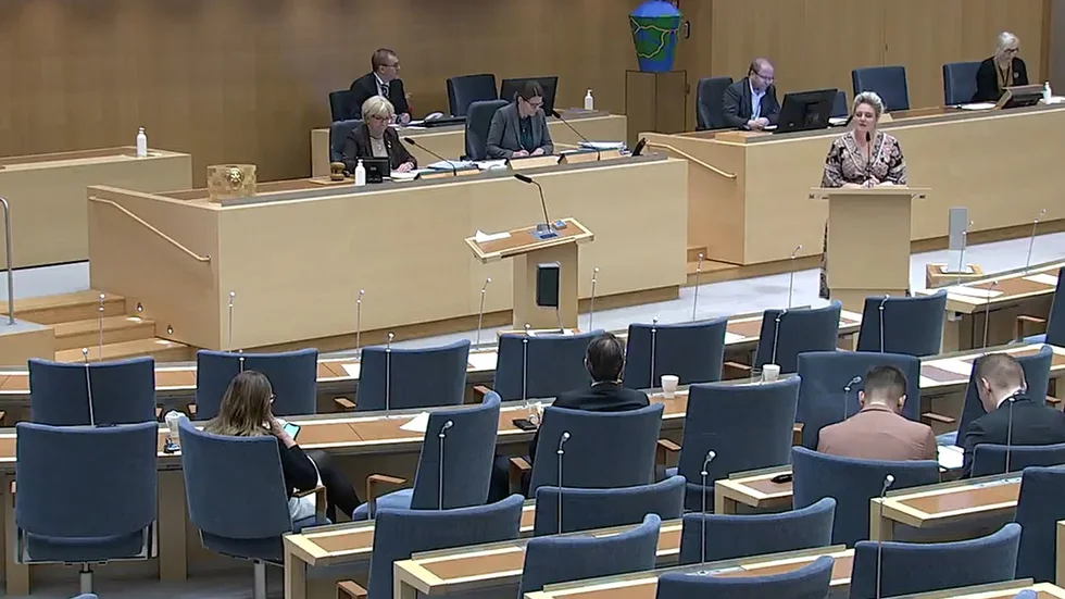 Hanna Westerén (S), gotländsk riksdagsledamot, presenterade sin interpellation om prishöjningen i Gotlandstrafiken i riksdagen på fredagen.