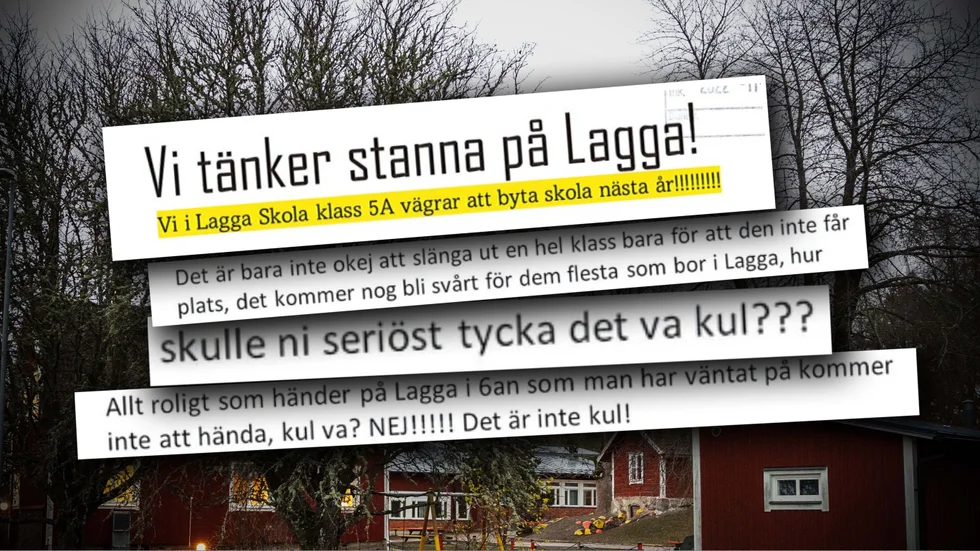 16 elever skulle flyttas från Lagga skola nästa höst. Men efter protester från föräldrar och elever river kommunen upp beslutet.
