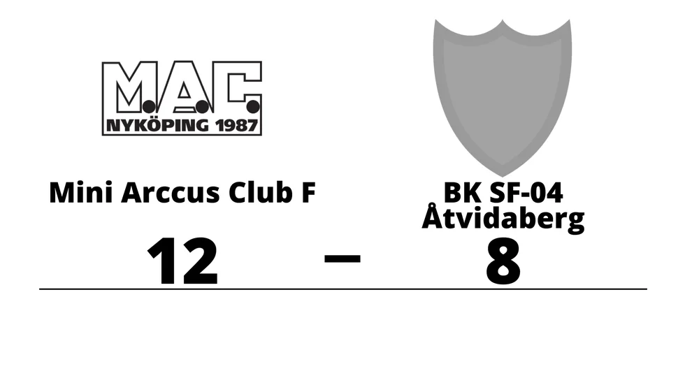 Mini Arccus Club F vann mot BK SF-04 Åtvidaberg