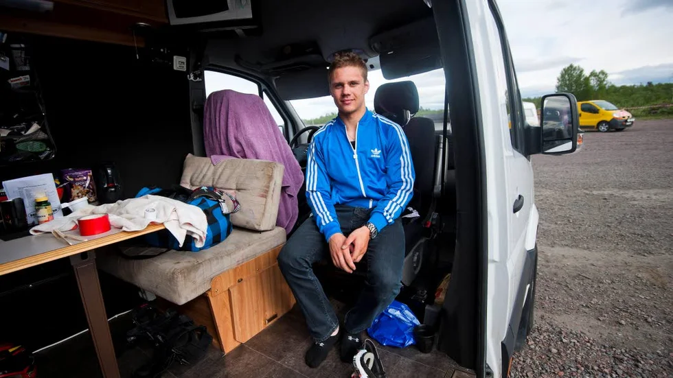 tillfreds. Petter Nårsa var nöjd med helgens tävlingar i Kiruna trots en ”fjantig vurpa” på söndagen som innebar tredje istället för andra plats.