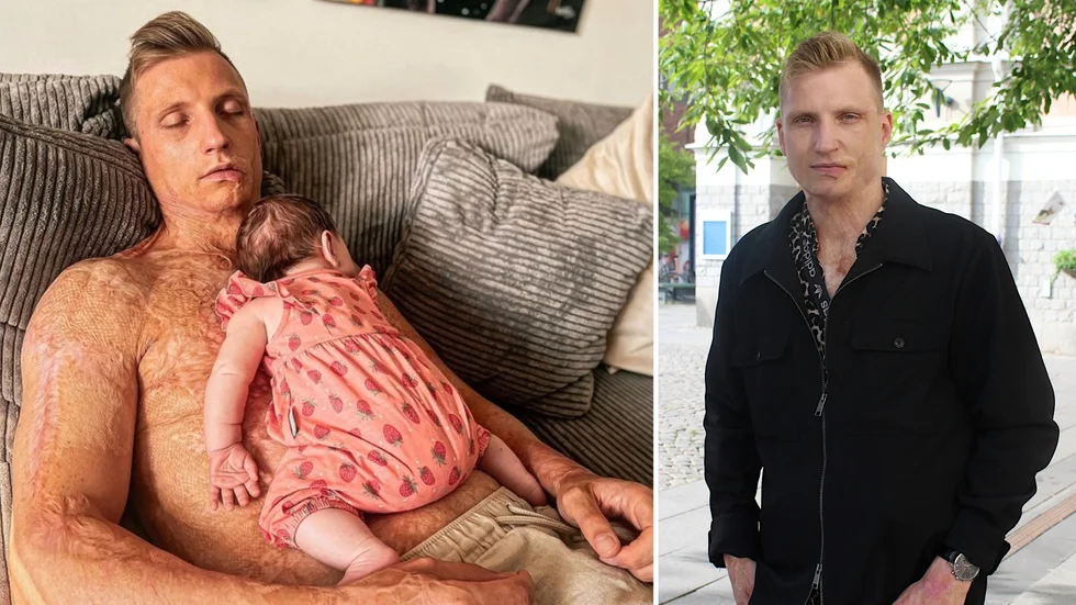 Axel Schylström med sin lilla dotter har fått nästan 1,3 miljoner gilla-markeringar. "Jag tror att människor gillar att det är helt naturligt", säger han.