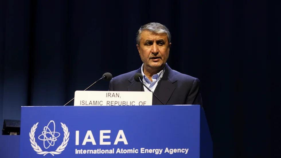 Irans atomenergichef Mohammad Eslami under en IAEA-konferens i Wien i september.