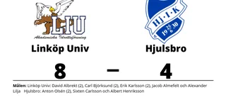 Seger för Linköp Univ i toppmötet med Hjulsbro