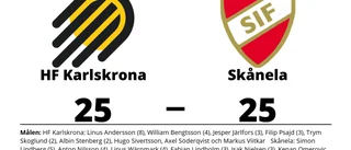 Oavgjort toppmöte mellan HF Karlskrona och Skånela