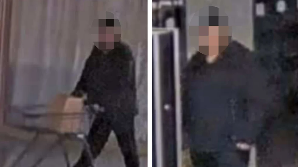 Den 52-årige mannen filmades av en övervakningskamera när han förstörde växter i Ekholmens centrum. (Bilderna är hämtade ur förundersökningen.) 