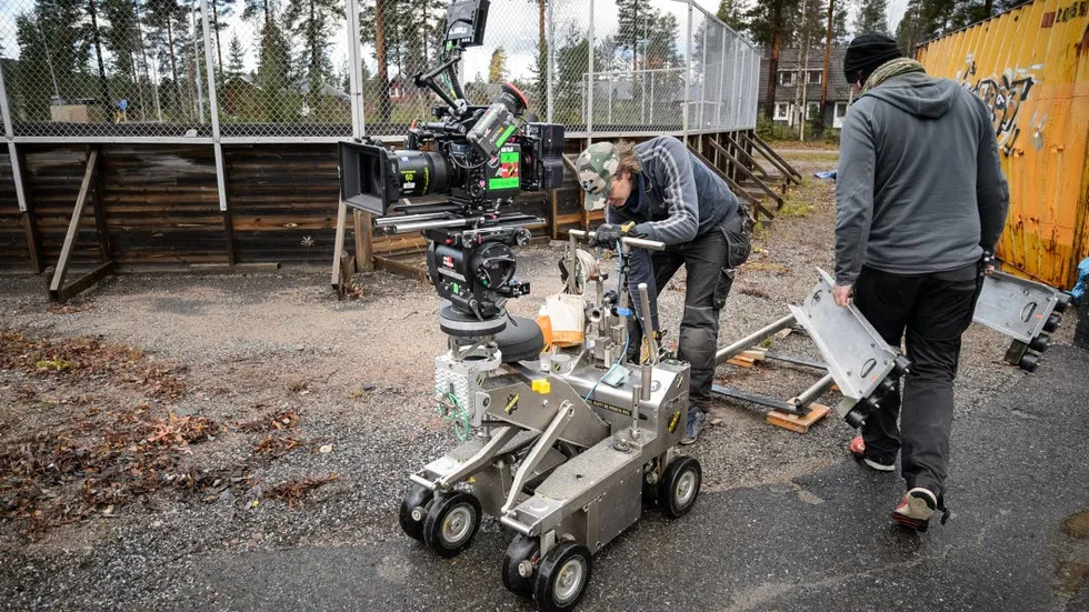 Bilden kommer från inspelningen av Jägarna spelades in i Vidsel.