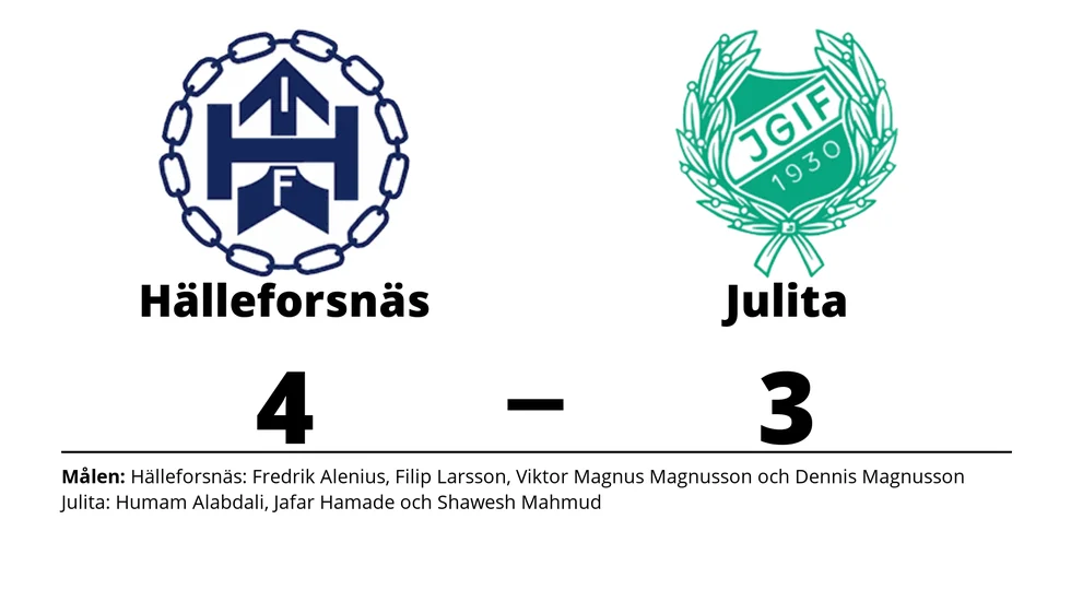 Hälleforsnäs IF vann mot Julita GoIF