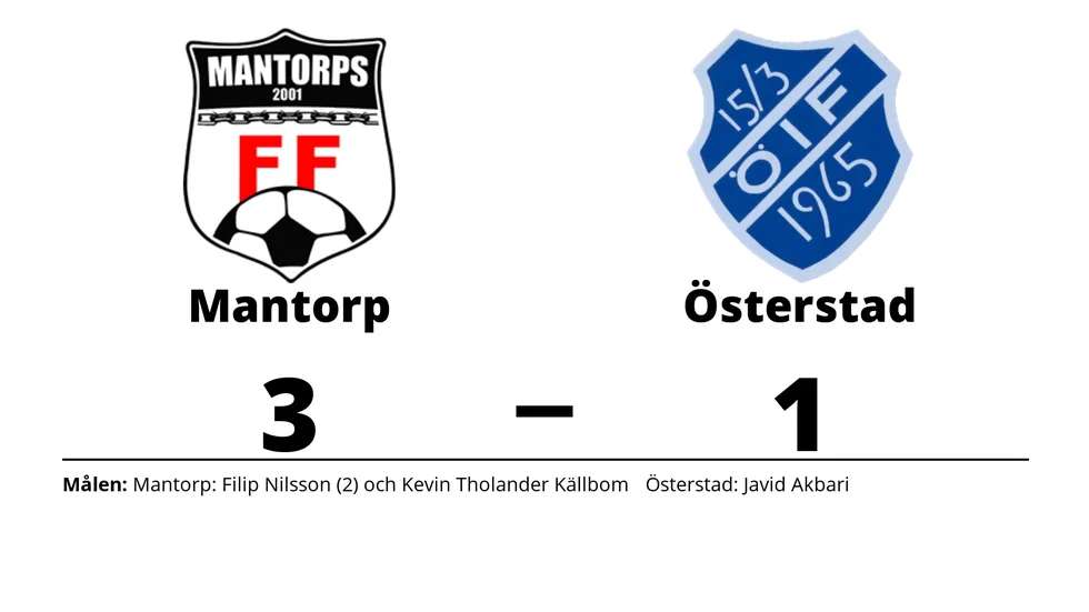 Mantorps FF vann mot Österstads IF