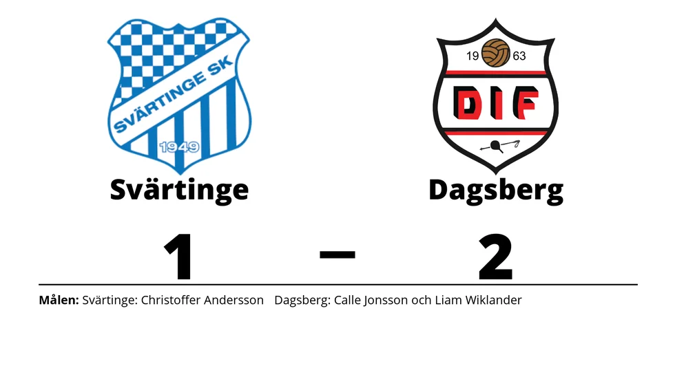 Svärtinge SK förlorade mot Dagsbergs IF