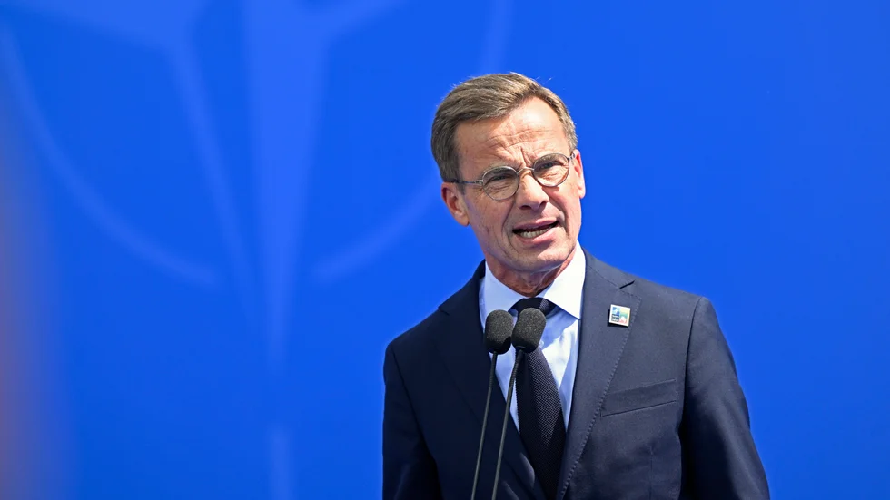 Sveriges statsminister Ulf Kristersson (M) på Natos toppmöte i Vilnius.