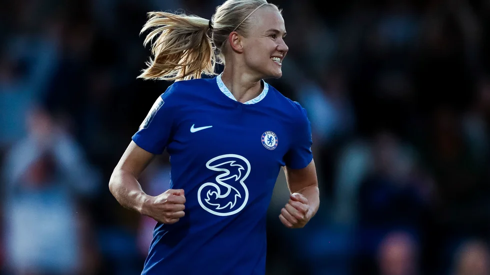 Danskan Pernille Harder gjorde två av målen när Chelsea körde över Leicester på hemmaplan, 6–0, på onsdagskvällen. Arkivbild.