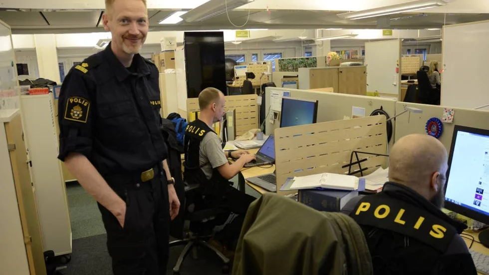 Trafikpoliserna Micke, Göran och Peter svarade på frågor.