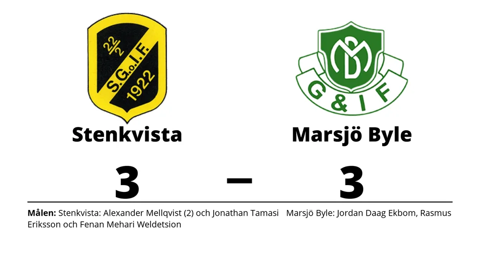 Stenkvista GoIF spelade lika mot Marsjö-Byle GoIF