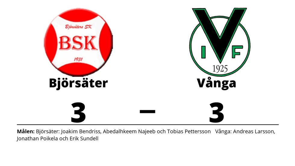 Björsäters SK spelade lika mot Vånga IF