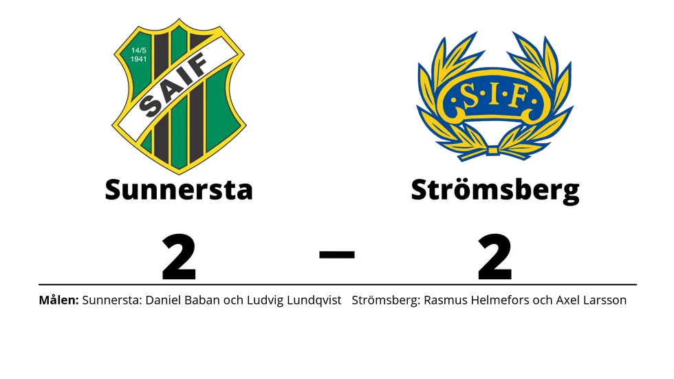 Sunnersta AIF spelade lika mot Strömsbergs IF