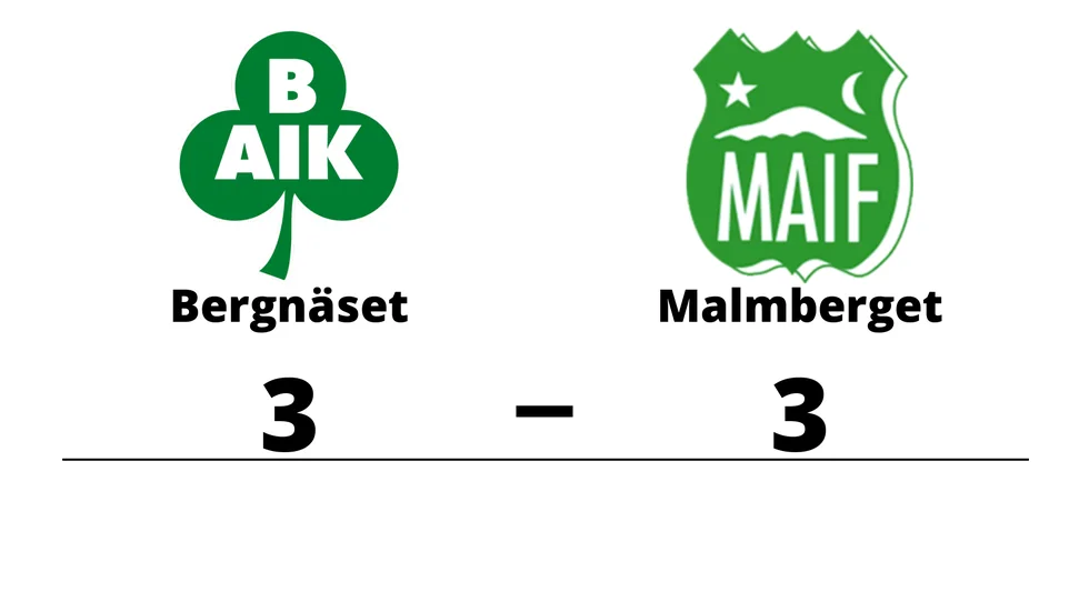Bergnäsets AIK 2 spelade lika mot Malmbergets AIF