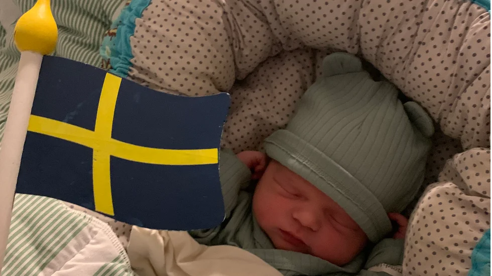 Holger Bandling blev årets förstfödda vid Skellefteå BB. 