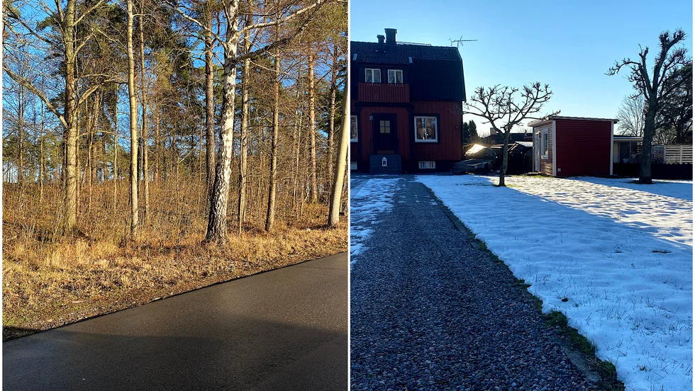 Det tycks gå en snögräns i Jenny. Där ligger ett tunt lager snö sedan två veckor tillbaka, berättar Sarah Svensson Mosbah som bor på Rullstensvägen. Resten av stan har barmark.