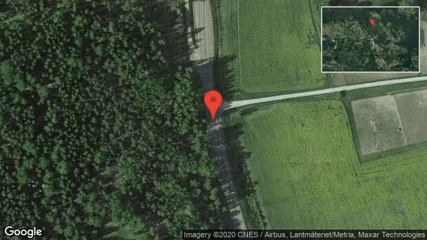 Stopp på väg 55 på grund av en singelolycka