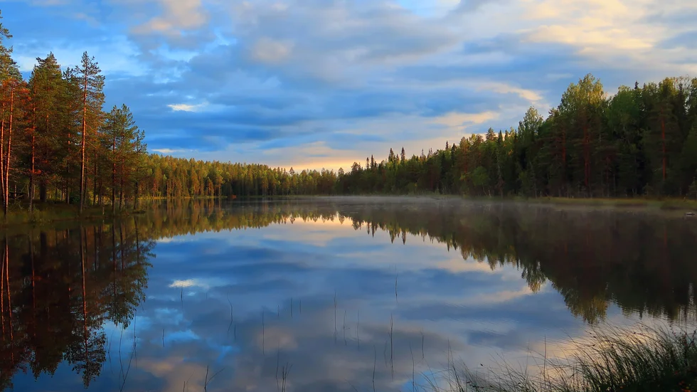 Sjön Honkanenjärvi, naturreservatet Ylinen Honkanenvaara.