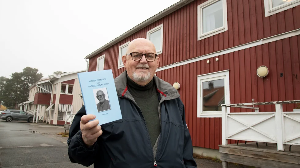 I det röda huset växte Östen Berglund upp. På den tiden var det gulmålat. I båda hyreshusen längs Munksundsvägen fanns det under 50-talet flera olika företag som finns omskrivna i hans bok.
