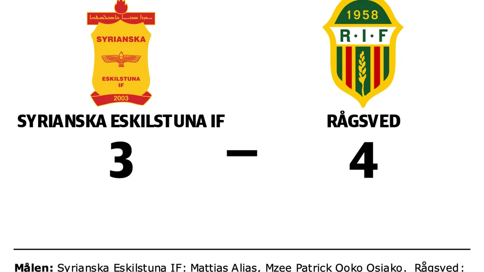 Syrianska Eskilstuna IF förlorade mot Rågsved