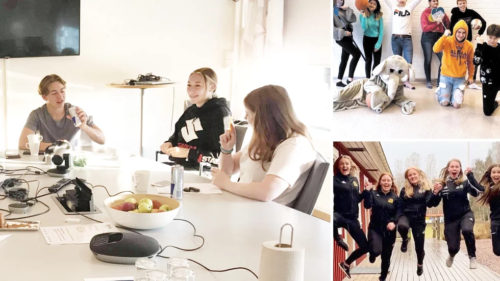 Unga i Ydre samlar in pengar till Världens barn under hela veckan. Till vänster Ydre ungdomsråd, Ydre skolidrottsförening uppe till höger och Torpa Girls United nere till höger. 