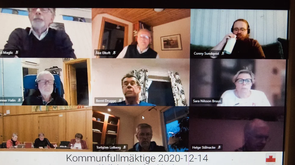 Ännu ett kommunfullmäktige i Boden hölls digitalt med endast presidiet på plats.
