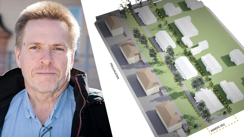 Ingmar Eriksson, vd på KFAB, berättar om planerna på fyra nya radhus på Söder.