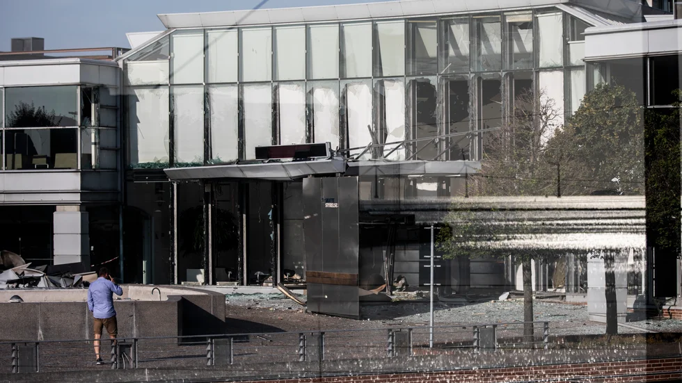 Kvällen den 6 augusti 2019 detonerade en bomb vid Skat-kontoret på Østerbro. Arkivbild.