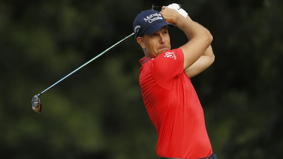 Henrik Stenson på 13:e hålets tee under andra rundan i WGC-tävlingen i Memphis, USA.