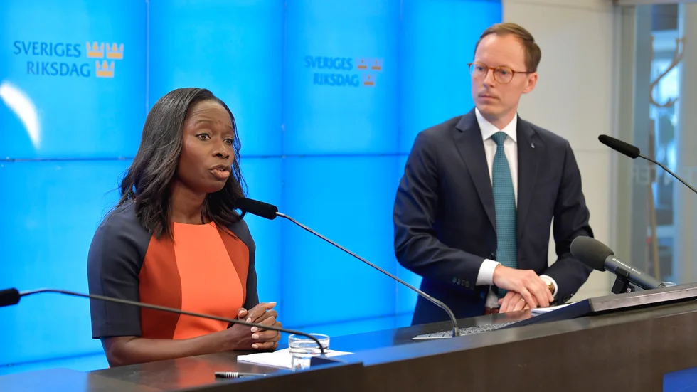 Liberalernas partiledare Nyamko Sabuni och partiets ekonomisk-politiske talesperson Mats Persson.