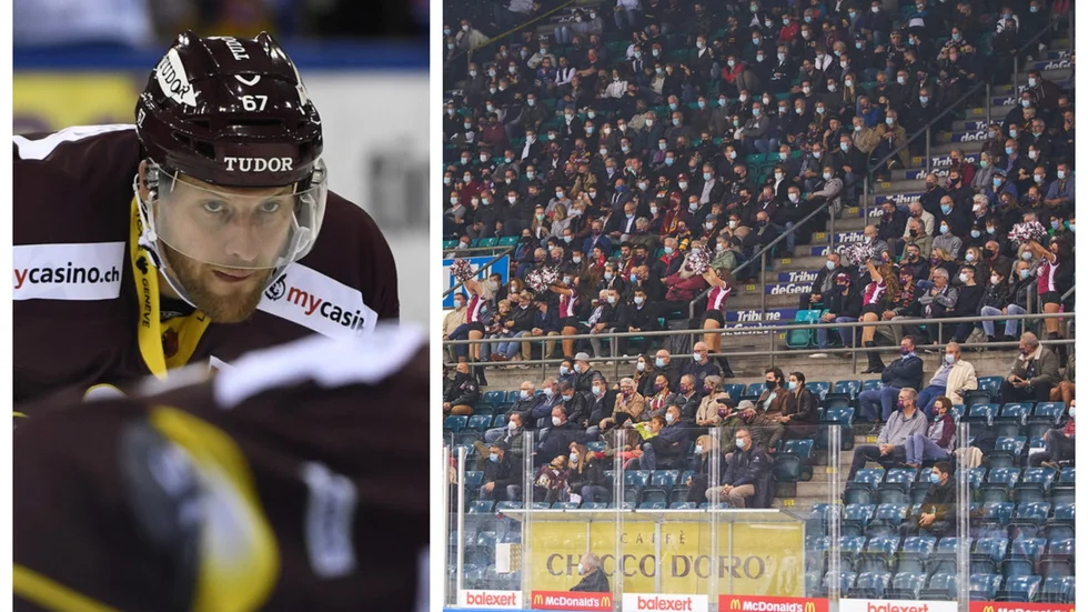 Linus Omark berättar att hans Genève-Servette hade 4 100 åskådare på plats i premiären mot Davos.