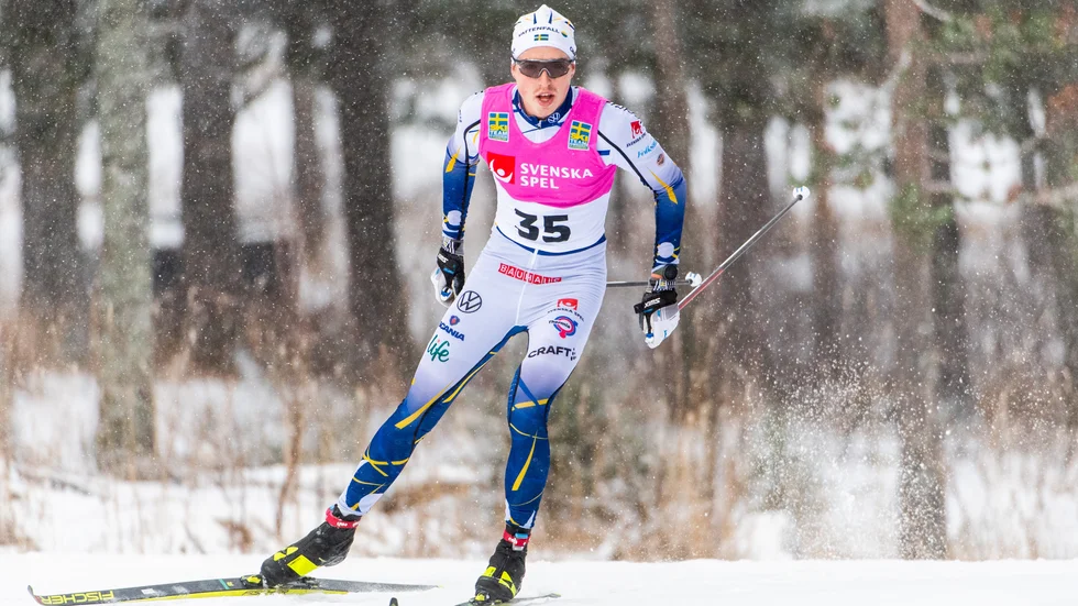 20-årige William Poromaa, från Malmberget, imponerade stort i herrarnas 15 kilometer klassiskt.