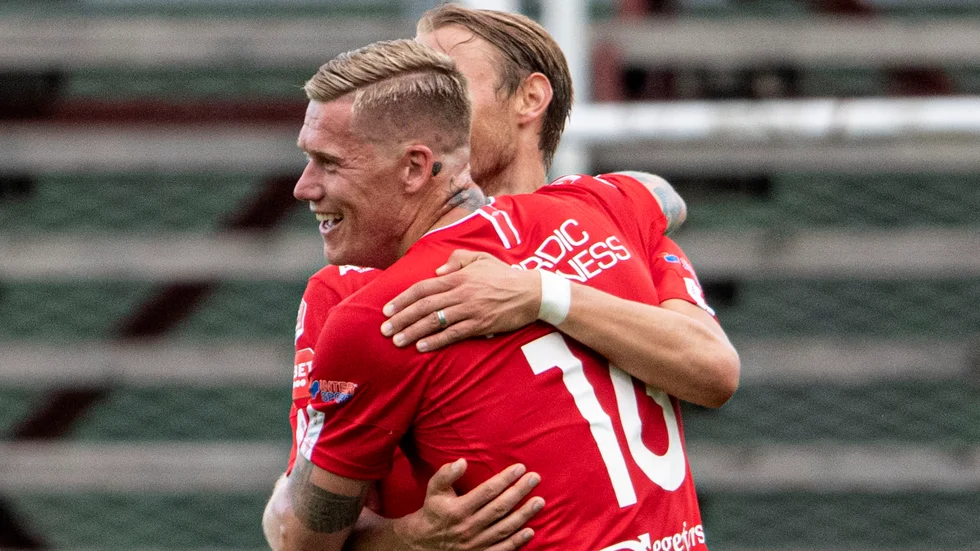 Victor Edvardsen gjorde ett av målen för Degerfors. Arkivbild.