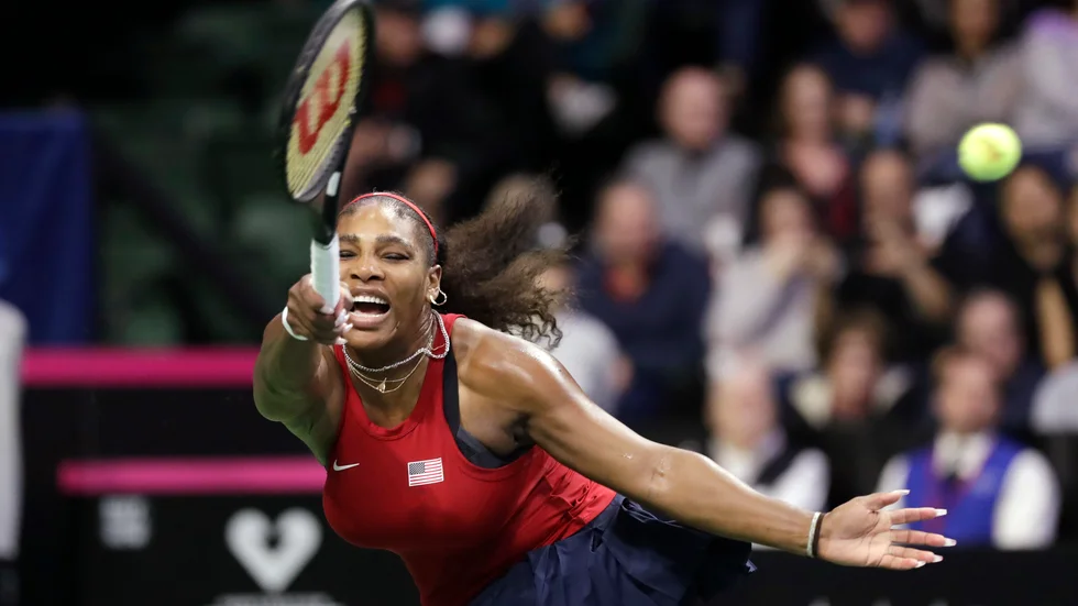 Serena Williams i senaste tävlingen, Fed Cup-matchen mot Lettland i början av februari.