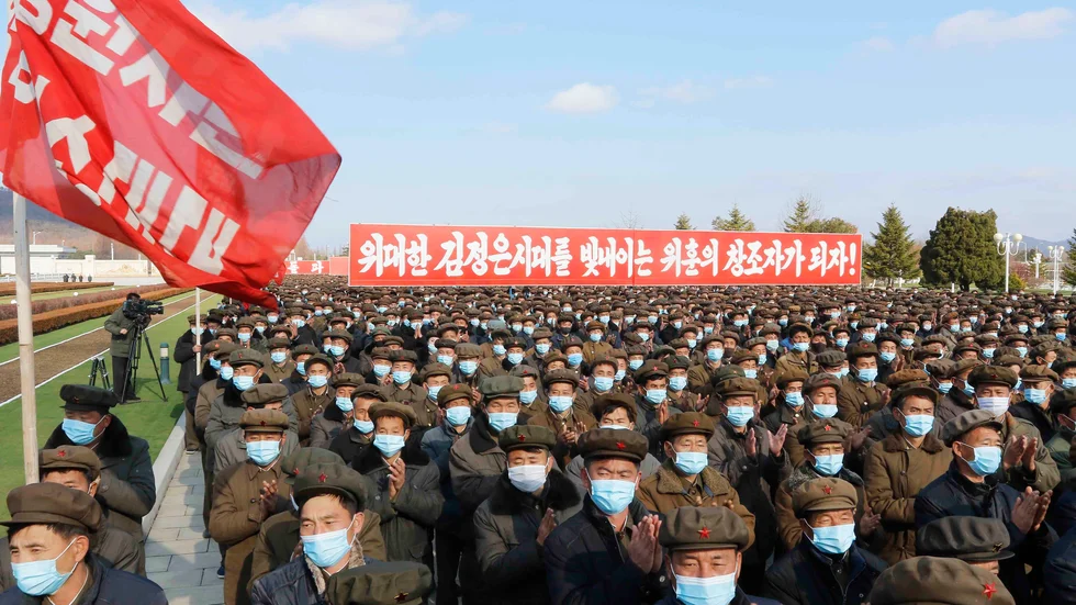 Militärparad i Pyongyang i Nordkorea den 20 november. Arkivbild.