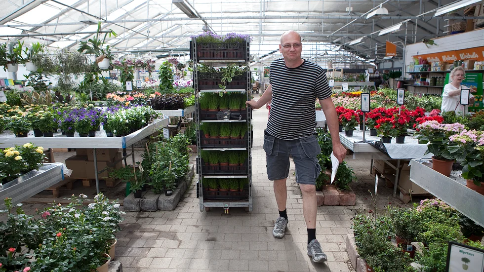 D blir L när Ingvaldstorps trädgårdsodling byter namn. Även om namnbytet vållar merarbete, säger Mikael Johansson att det blir bra på sikt. Bilden är tagen vid ett tidigare tillfälle.
