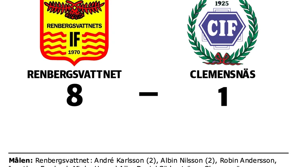 Renbergsvattnets IF vann mot Clemensnäs IF