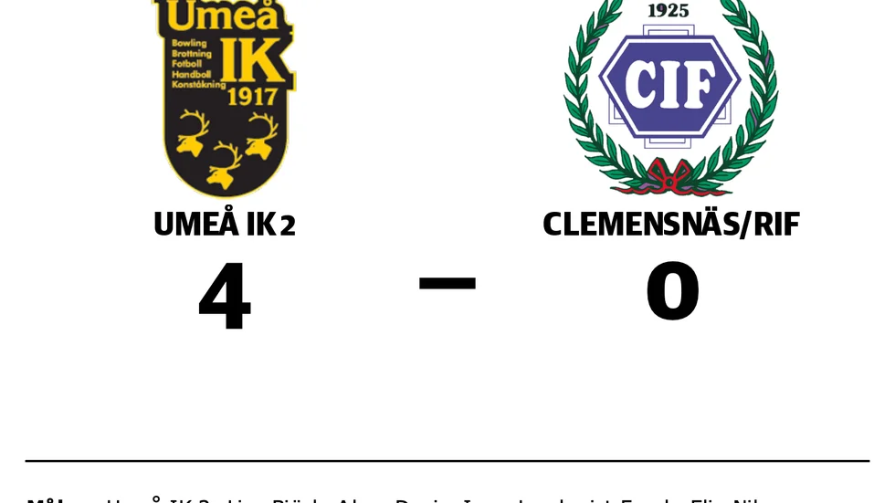 Umeå IK FF 2 vann mot Clemensnäs IF/ RIF