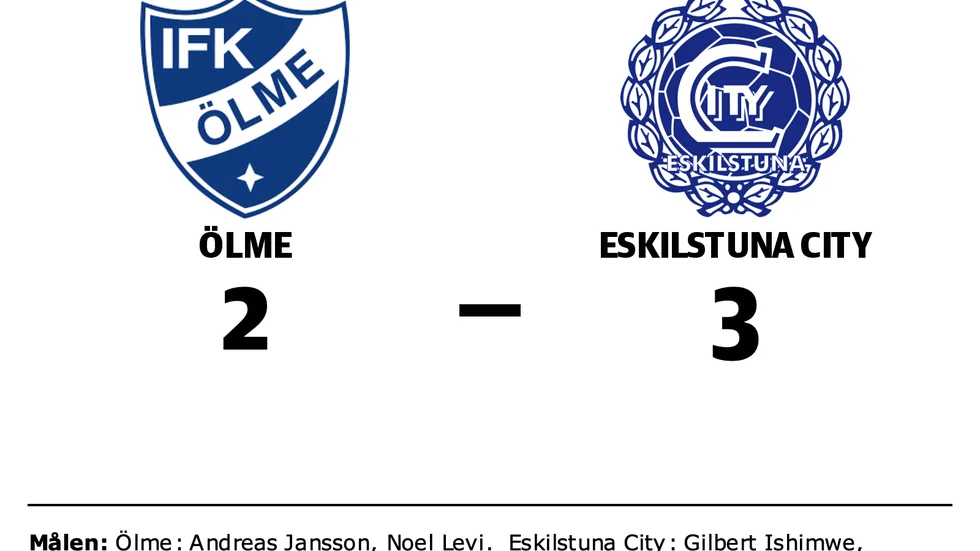 IFK Ölme förlorade mot Eskilstuna City FK