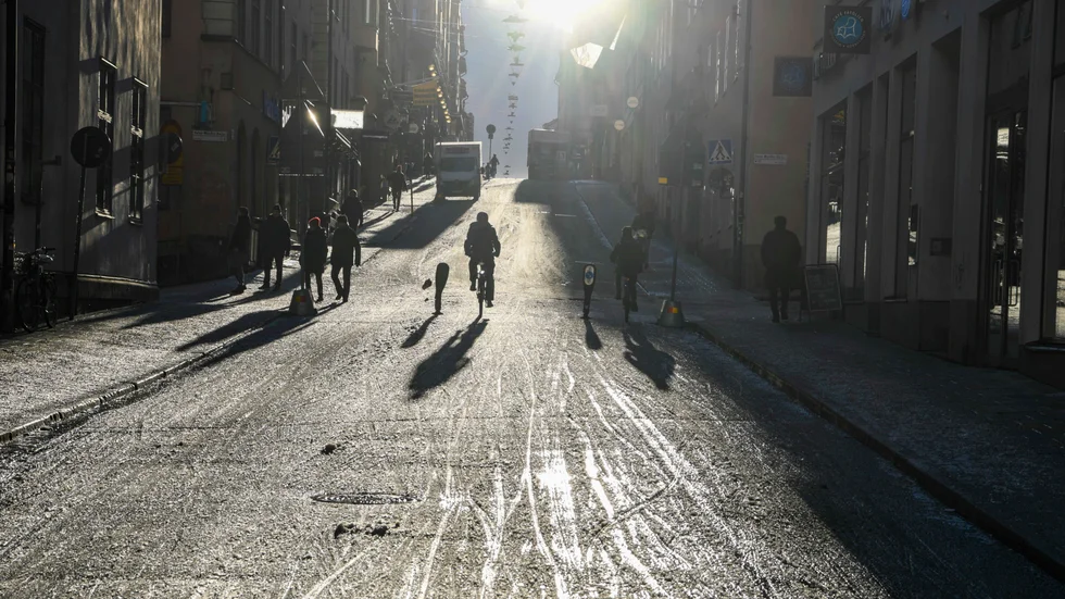 Vårvärmen är på väg. Denna bild är dock tagen i Stockholm under en solig dag i januari. Arkivbild.