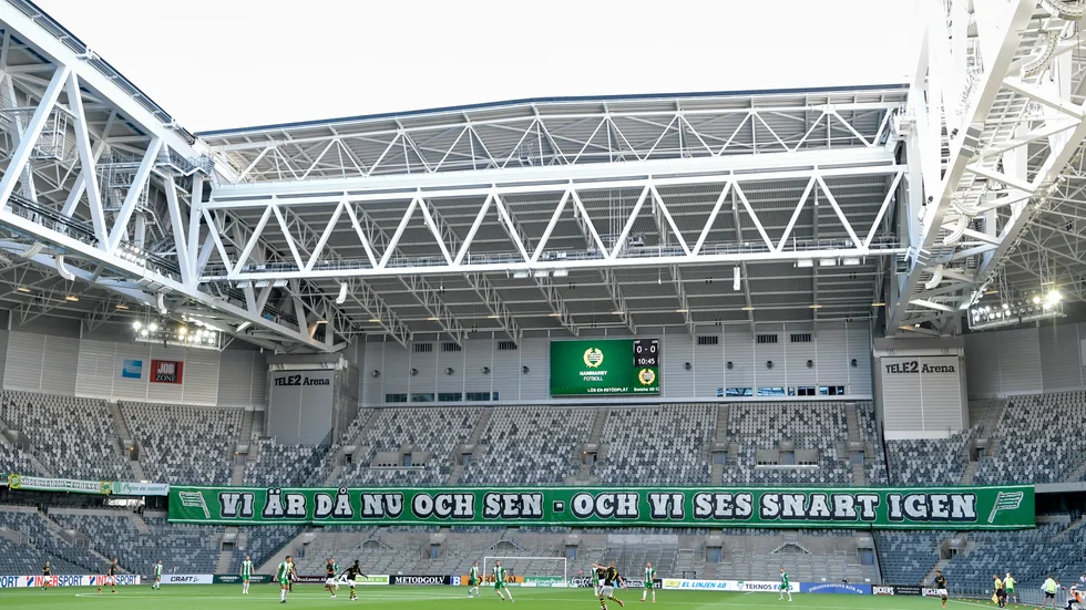 Tomma läktare i Stockholms-derbyt mellan Hammarby och AIK. Arkivbild.