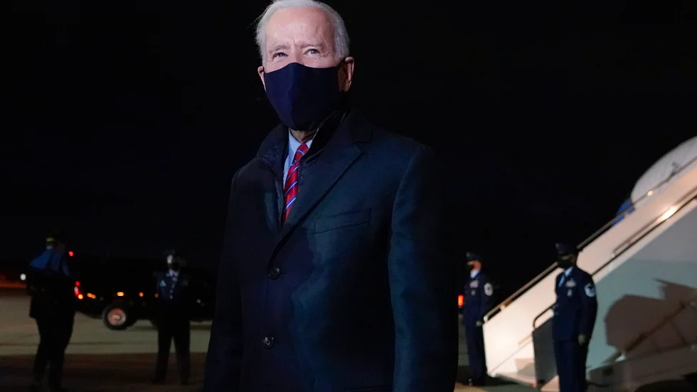 USA:s president Joe Biden i New Castle, Delaware, på fredagen.