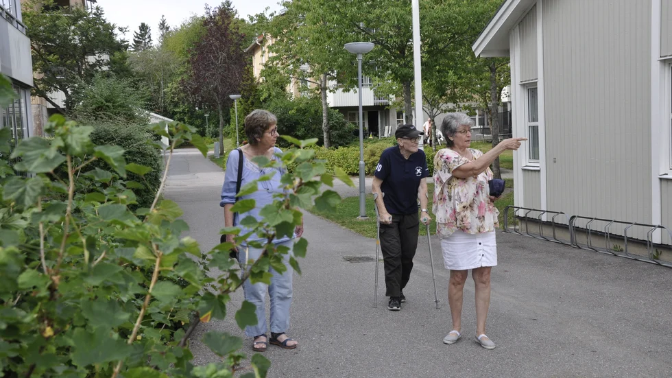Det är grönt och nära till parker och natur konstaterar. Lasse och Nancy Eklund, samt Ulla Hjelmqvist.