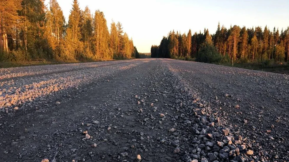 Sträckan mellan Harads – Edefors på väg 97.