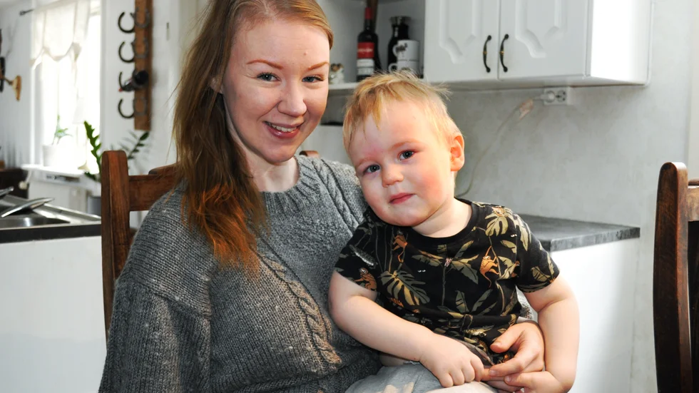 Emmelie Borg med sonen Thor, 2 år.