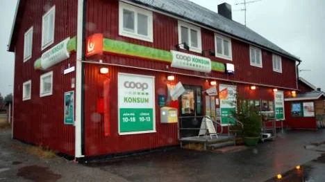 Konsum i Sangis utsattes för ett väpnat rån strax efter klockan sex på torsdagseftermiddagen.FOTO: Lotta Nilsson