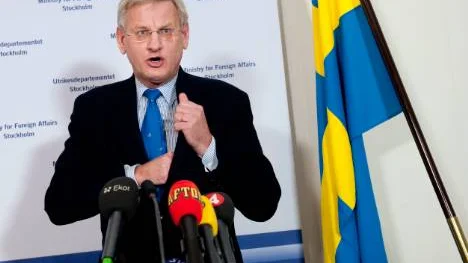 Sveriges utrikesminister Carl Bildt tyckte sig i Etiopens avlidne envåldshärskare Menawi ha sett en stor afrikansk statsman. FOTO: JONAS EKSTRÖMER / SCANPIX